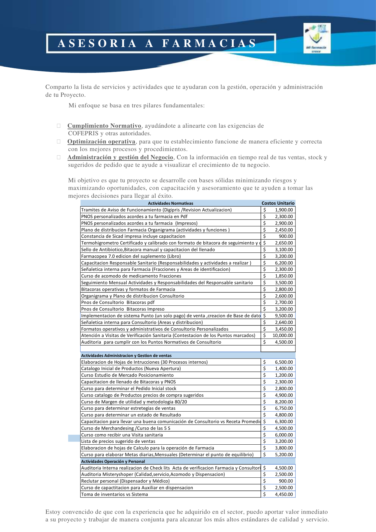 Vista previa del archivo de asesoría para farmacias